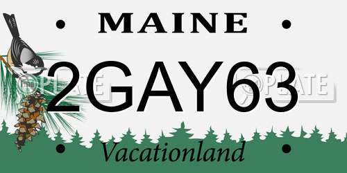 2GAY63 Maine License Plate