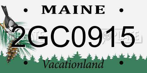 2GC0915 Maine License Plate