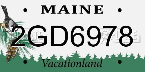 2GD6978 Maine License Plate