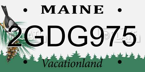 2GDG975 Maine License Plate
