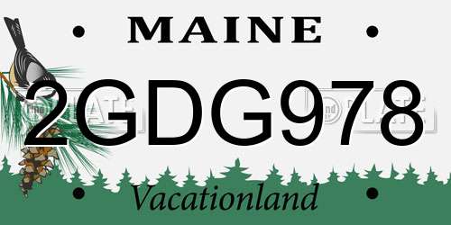 2GDG978 Maine License Plate