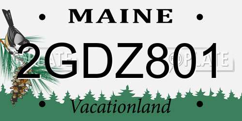 2GDZ801 Maine License Plate