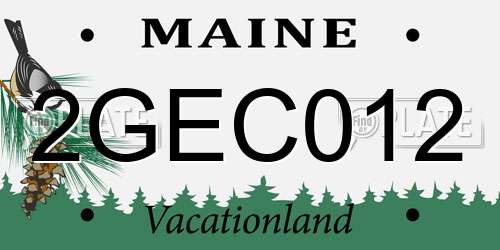 2GEC012 Maine License Plate