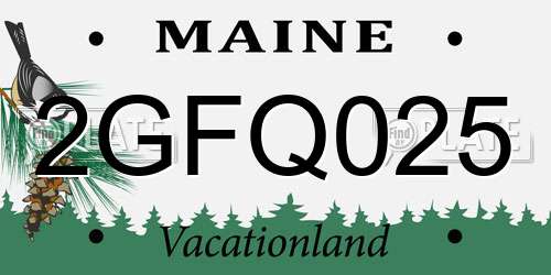 2GFQ025 Maine License Plate