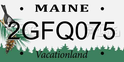 2GFQ075 Maine License Plate