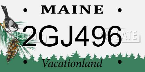 2GJ496 Maine License Plate