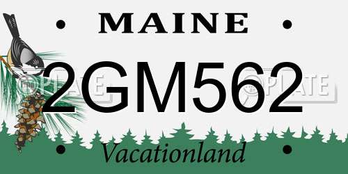 2GM562 Maine License Plate