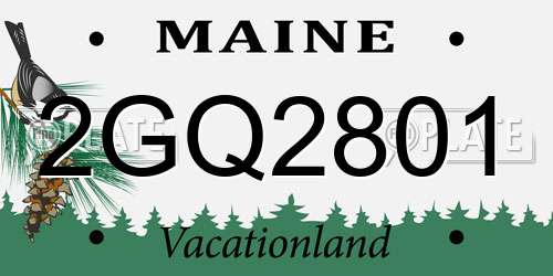 2GQ2801 Maine License Plate