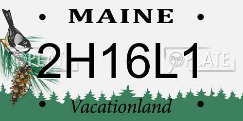 2H16L1 Maine License Plate
