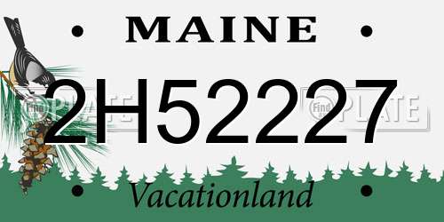2H52227 Maine License Plate