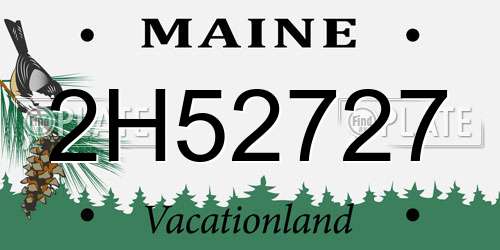 2H52727 Maine License Plate