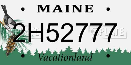 2H52777 Maine License Plate