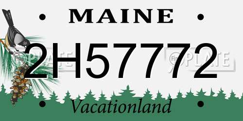 2H57772 Maine License Plate