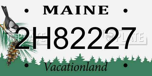 2H82227 Maine License Plate