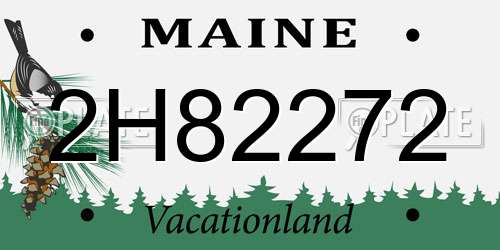2H82272 Maine License Plate