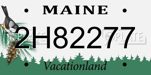 2H82277 Maine License Plate