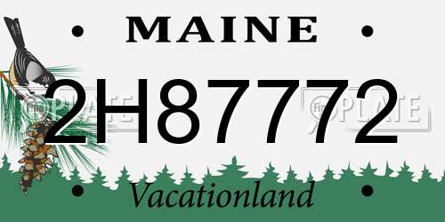 2H87772 Maine License Plate