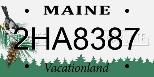 2HA8387 Maine License Plate