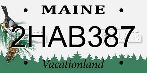 2HAB387 Maine License Plate
