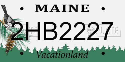 2HB2227 Maine License Plate