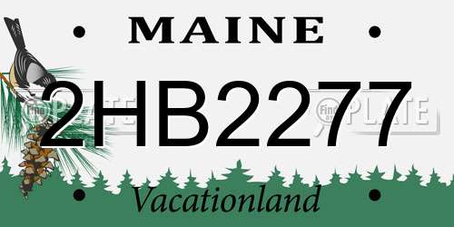 2HB2277 Maine License Plate