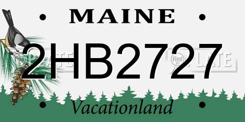 2HB2727 Maine License Plate