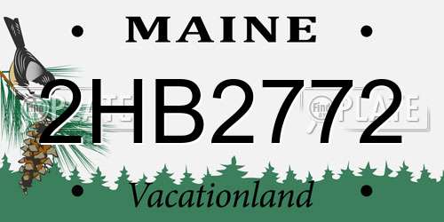 2HB2772 Maine License Plate