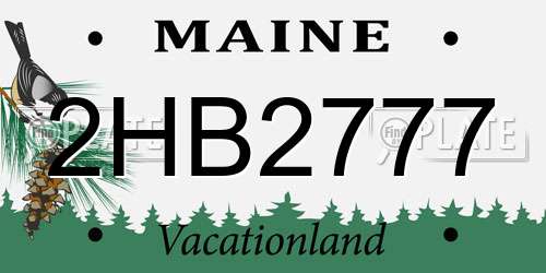 2HB2777 Maine License Plate