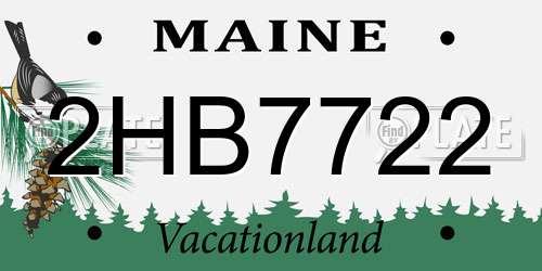 2HB7722 Maine License Plate