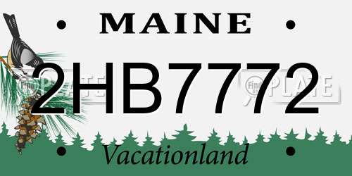 2HB7772 Maine License Plate