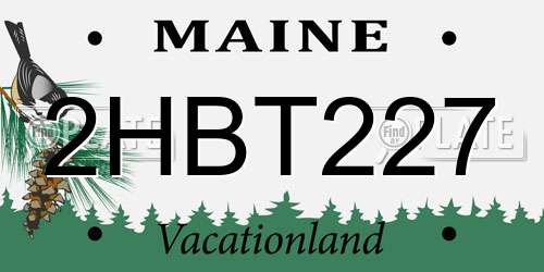 2HBT227 Maine License Plate
