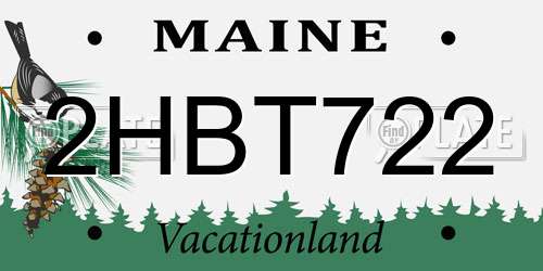2HBT722 Maine License Plate