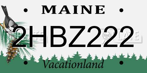 2HBZ222 Maine License Plate