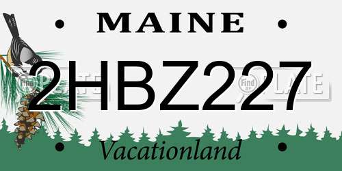 2HBZ227 Maine License Plate