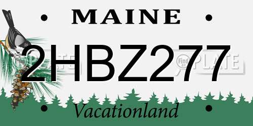 2HBZ277 Maine License Plate