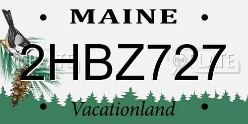 2HBZ727 Maine License Plate