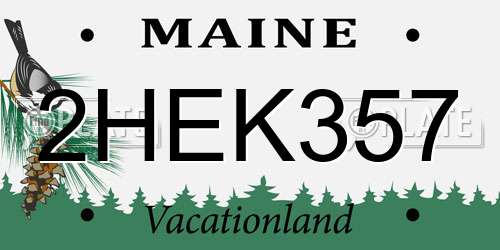 2HEK357 Maine License Plate