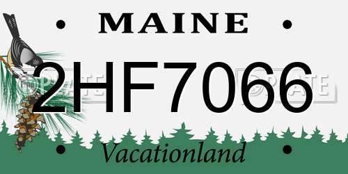 2HF7066 Maine License Plate