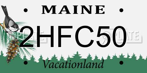 2HFC50 Maine License Plate
