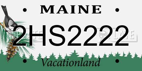 2HS2222 Maine License Plate