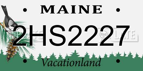 2HS2227 Maine License Plate