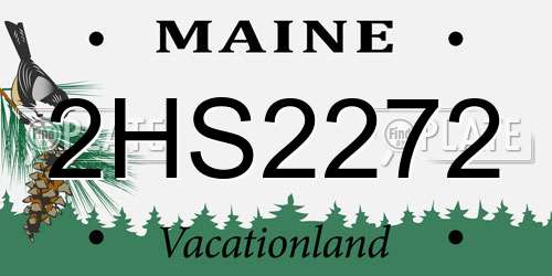 2HS2272 Maine License Plate