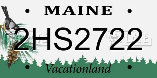 2HS2722 Maine License Plate