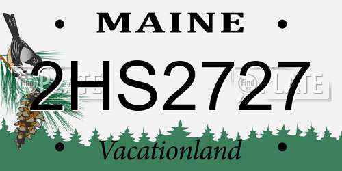 2HS2727 Maine License Plate
