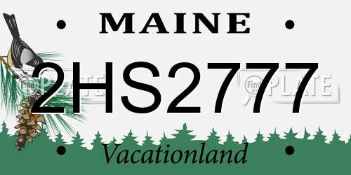 2HS2777 Maine License Plate
