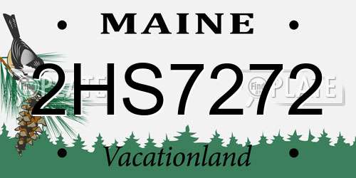 2HS7272 Maine License Plate