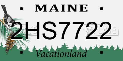 2HS7722 Maine License Plate