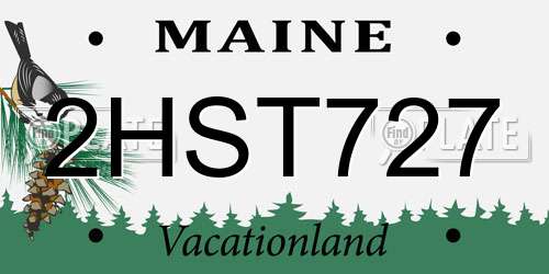 2HST727 Maine License Plate