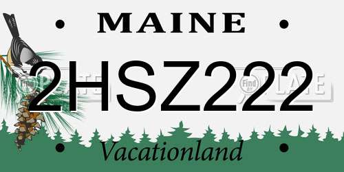 2HSZ222 Maine License Plate