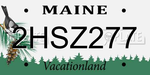 2HSZ277 Maine License Plate